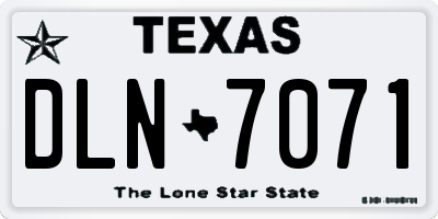 TX license plate DLN7071