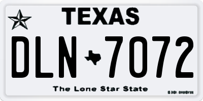 TX license plate DLN7072