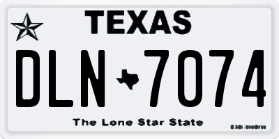 TX license plate DLN7074