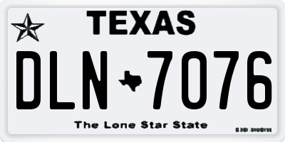 TX license plate DLN7076
