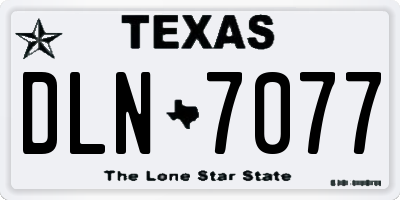 TX license plate DLN7077