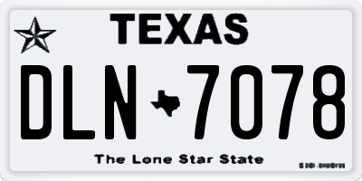 TX license plate DLN7078