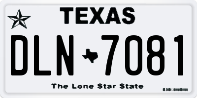 TX license plate DLN7081