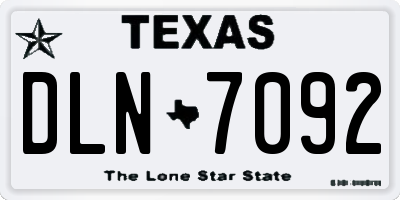 TX license plate DLN7092