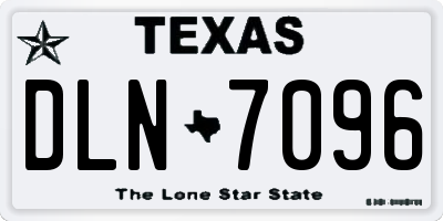 TX license plate DLN7096