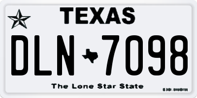 TX license plate DLN7098