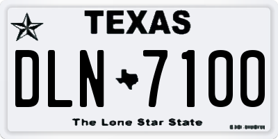 TX license plate DLN7100