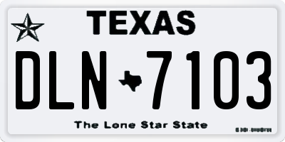 TX license plate DLN7103