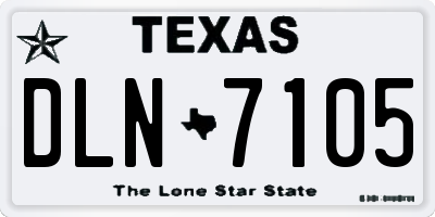 TX license plate DLN7105
