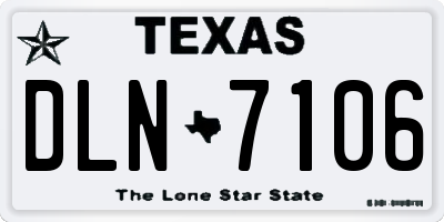 TX license plate DLN7106