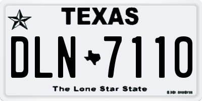 TX license plate DLN7110