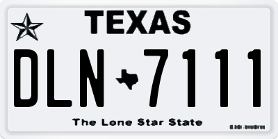 TX license plate DLN7111