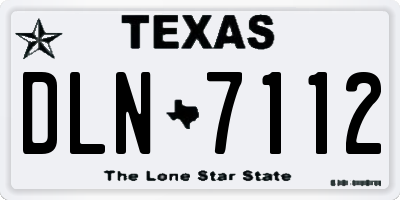 TX license plate DLN7112