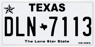 TX license plate DLN7113