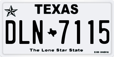 TX license plate DLN7115