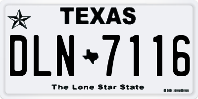 TX license plate DLN7116