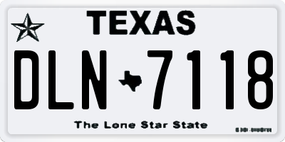 TX license plate DLN7118