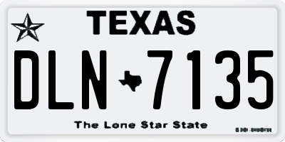 TX license plate DLN7135