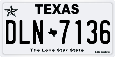 TX license plate DLN7136
