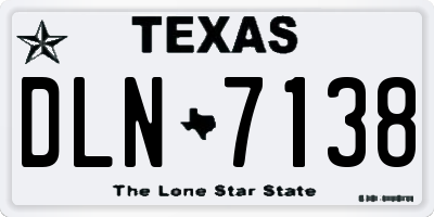TX license plate DLN7138