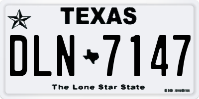 TX license plate DLN7147