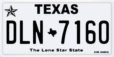 TX license plate DLN7160