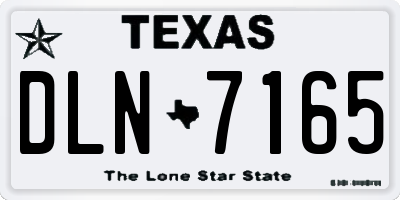 TX license plate DLN7165
