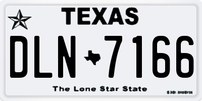 TX license plate DLN7166