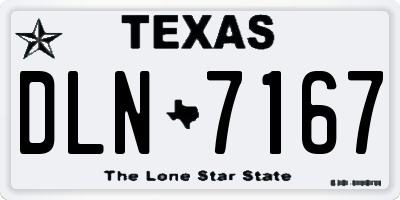 TX license plate DLN7167