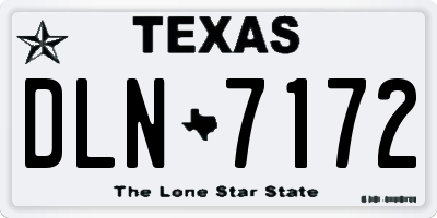 TX license plate DLN7172