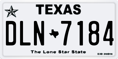 TX license plate DLN7184