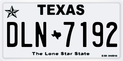 TX license plate DLN7192