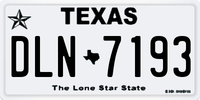 TX license plate DLN7193