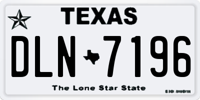 TX license plate DLN7196
