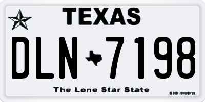TX license plate DLN7198