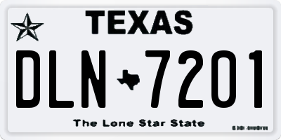 TX license plate DLN7201
