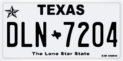 TX license plate DLN7204