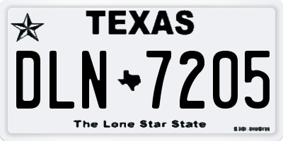 TX license plate DLN7205