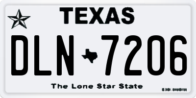 TX license plate DLN7206