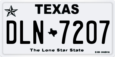 TX license plate DLN7207