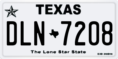 TX license plate DLN7208