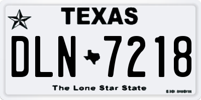 TX license plate DLN7218