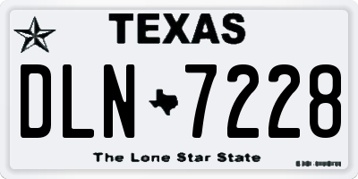 TX license plate DLN7228