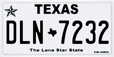 TX license plate DLN7232