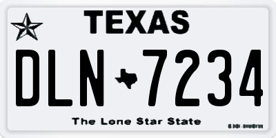 TX license plate DLN7234
