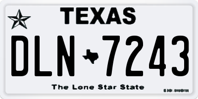 TX license plate DLN7243
