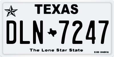 TX license plate DLN7247