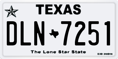 TX license plate DLN7251