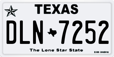 TX license plate DLN7252