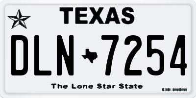 TX license plate DLN7254